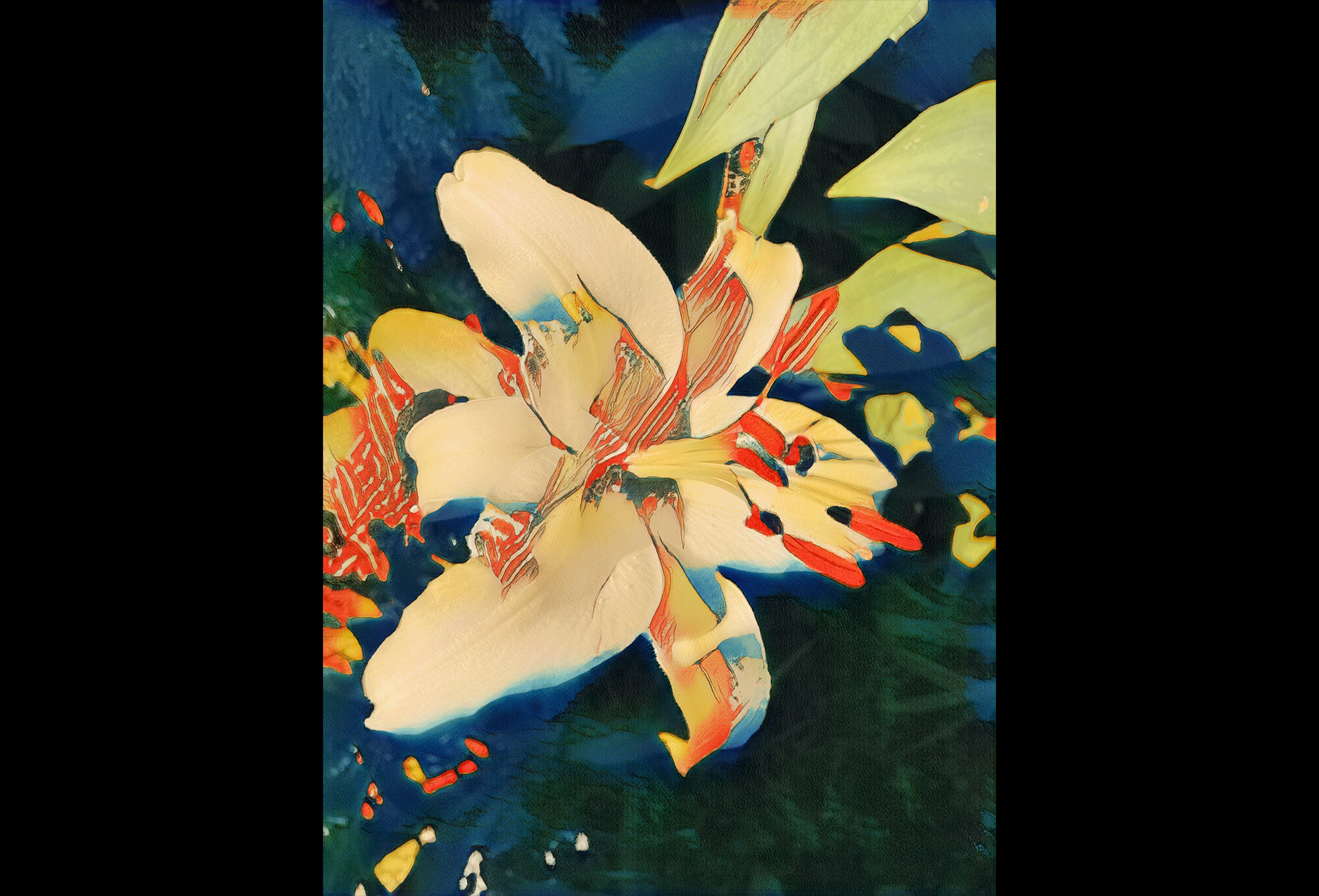 Digital Graphic Print Lily Flower